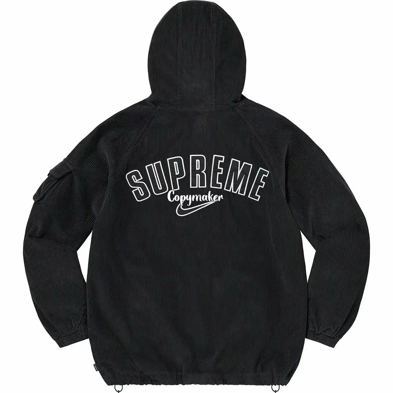 【預售】【雙11新品】Sup x NK SS25 聯名 燈芯絨 後背大刺繡 連帽棉服外套夾克 黑色