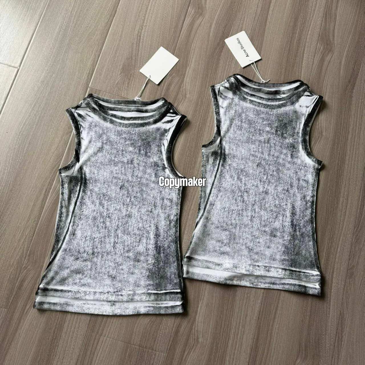【618新品】Acne Studios 26SS 假兩件 水洗水墨視覺無袖背心內搭短袖