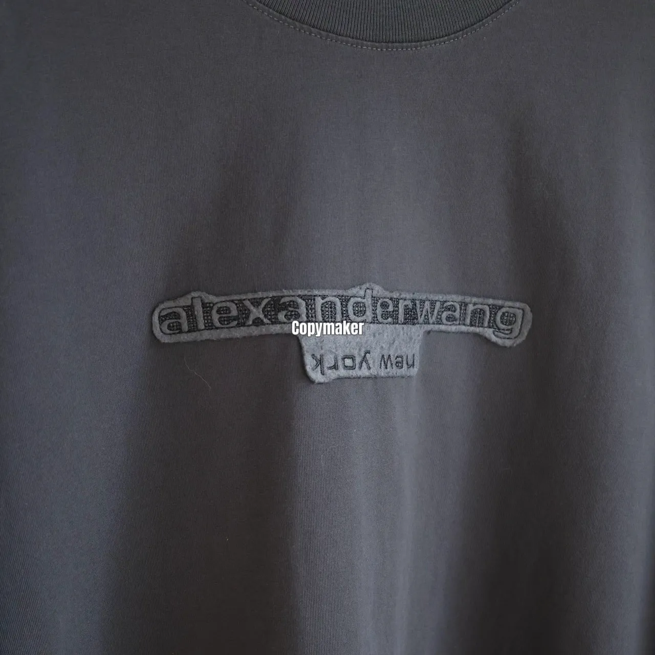 【預售】Alexander Wang 26SS 貼布字母logo 水洗做舊短袖T恤 黑灰色