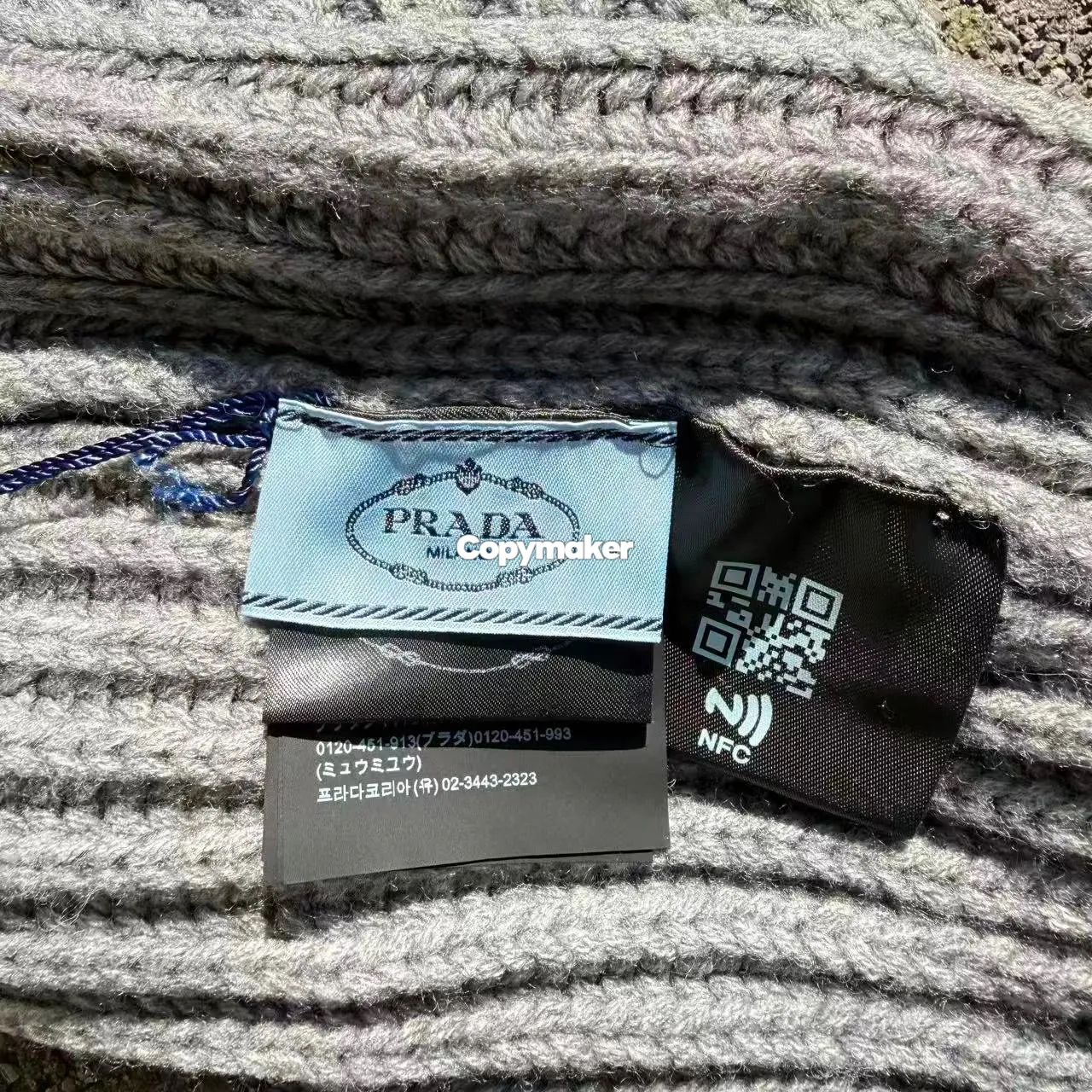 【預售】【雙11新品】PRA 24FW 字母logo 簡約 羊毛混紡 針織 毛帽冷帽帽子 灰色