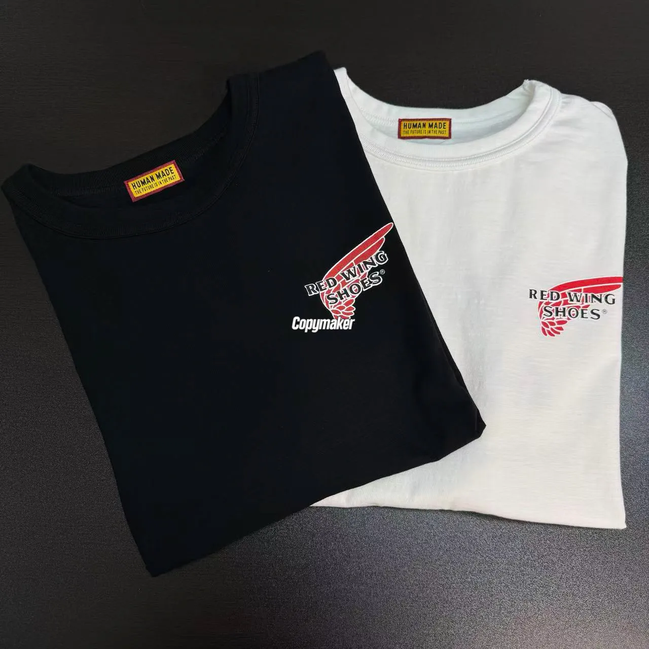 【預售】Human Made x Red Wing 26SS 聯名 胸口小印花後背字母 竹節棉 短袖T恤 黑/白