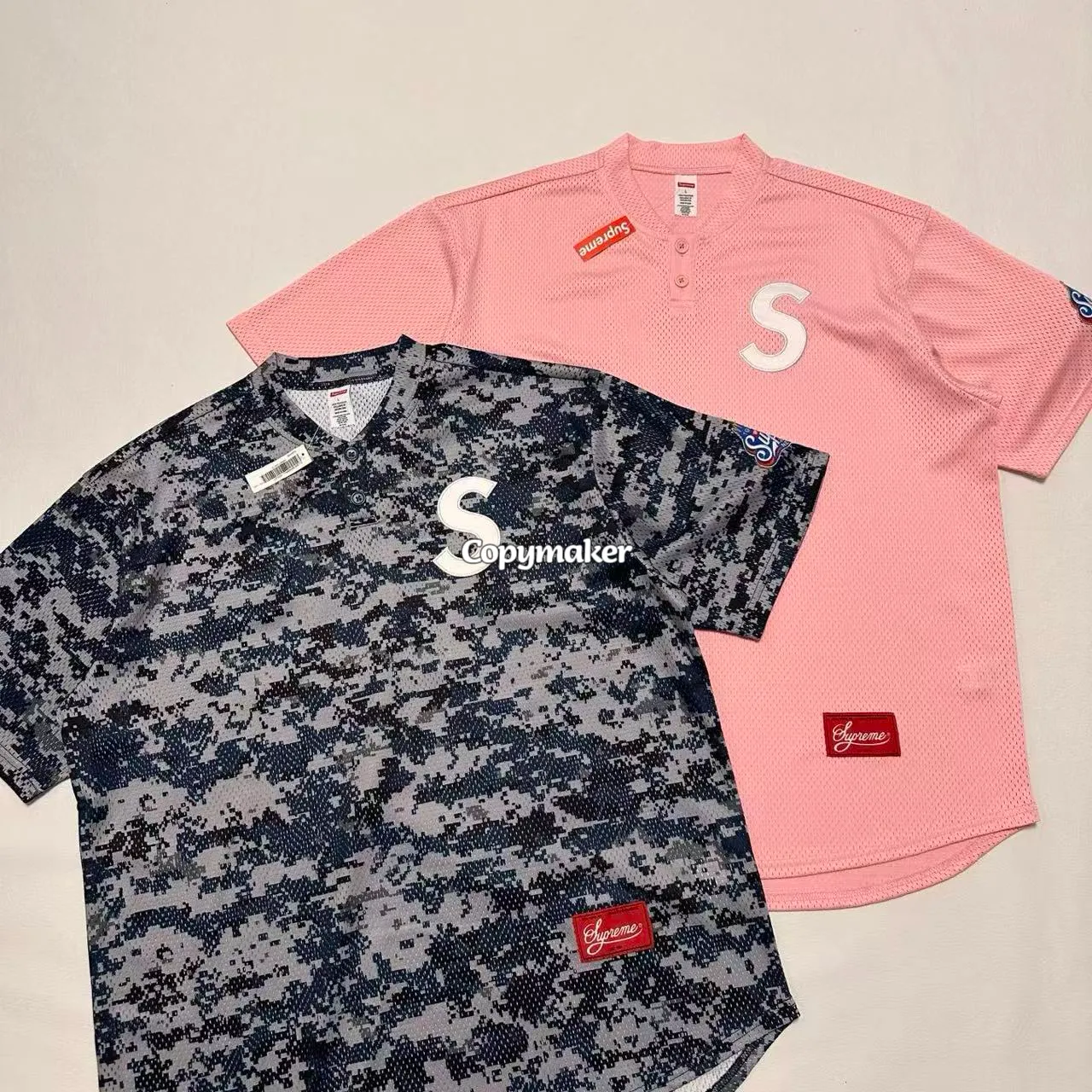 【預售】Sup SS25 WEEK1 S logo Baseball Henley 亨利領網眼刺繡logo球衣棒球服短袖T恤 四色