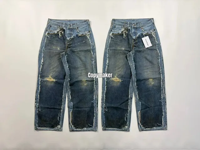 【預售】Acne Studios 26SS 破壞假兩件3D印花 牛仔褲工裝褲 1981M