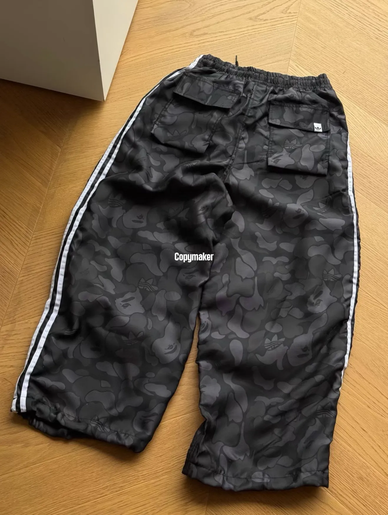 【618新品】BAPE x AD originals 26SS 聯名 迷彩梭織長褲休閒褲褲子寬褲 黑灰