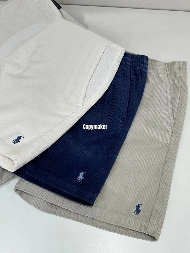 【618新品】Ra1ph Lauren Polo 小馬刺繡 燈芯絨棉質短褲休閒短褲 老錢風 三色