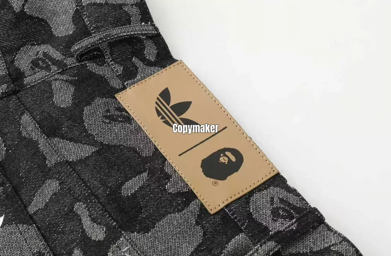【預售】BAPE x AD originals 26SS 聯名 鯊魚刺繡迷彩牛仔短褲休閒褲褲子 黑色