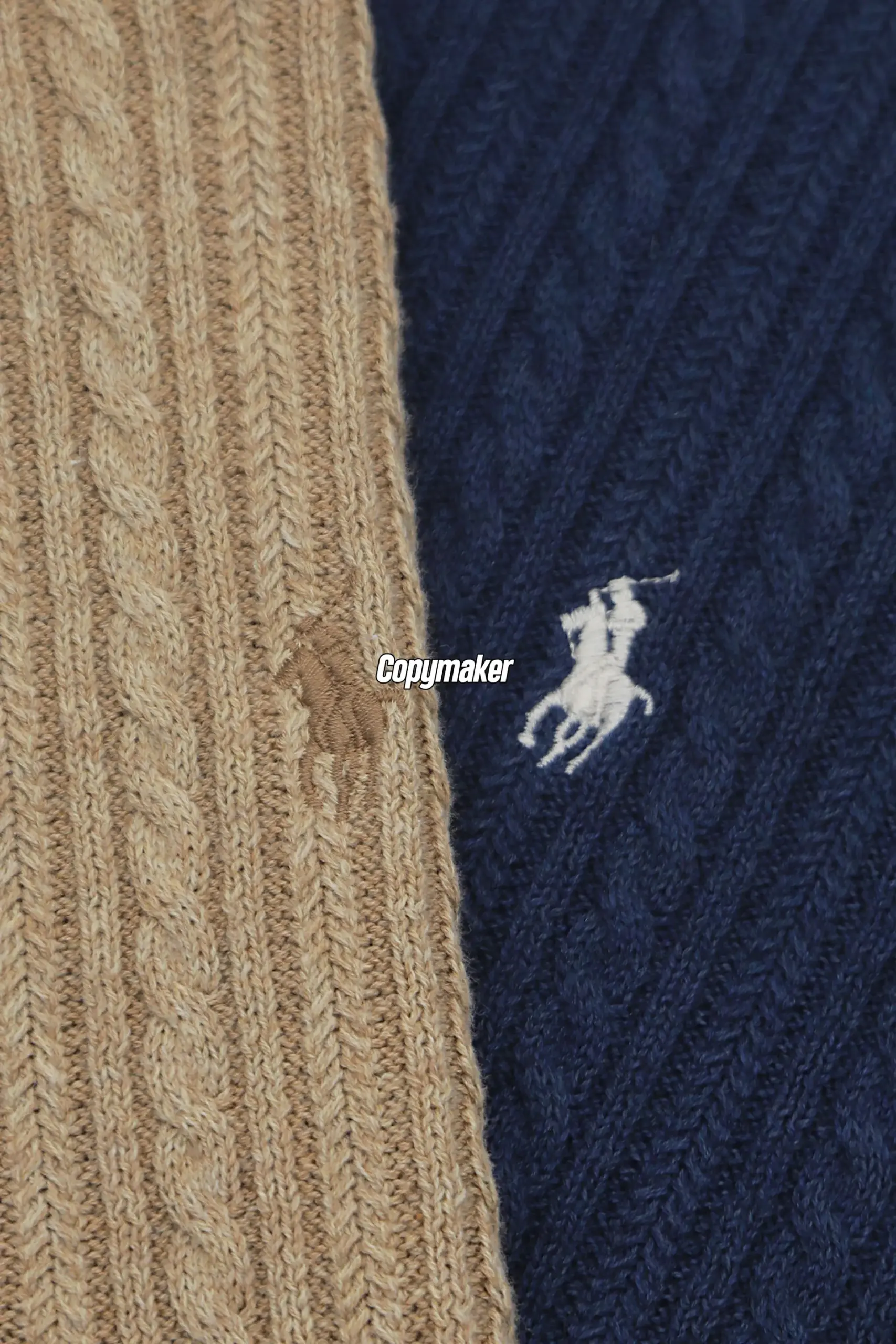 【預售】Ra1ph Lauren Polo 小馬刺繡 麻花針織老錢風 polo衫短袖T恤 卡其/深藍