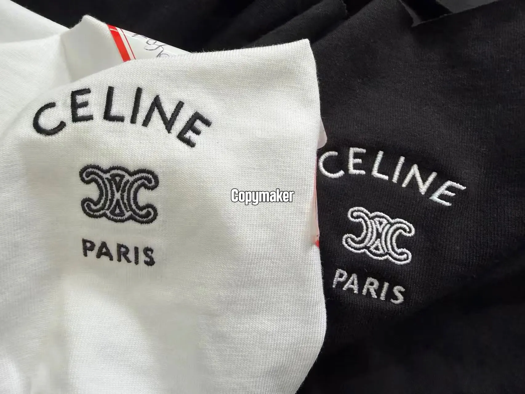【預售】CELIN 26SS 凱旋門刺繡logo 素色 簡約素色短袖T恤 黑色/白色