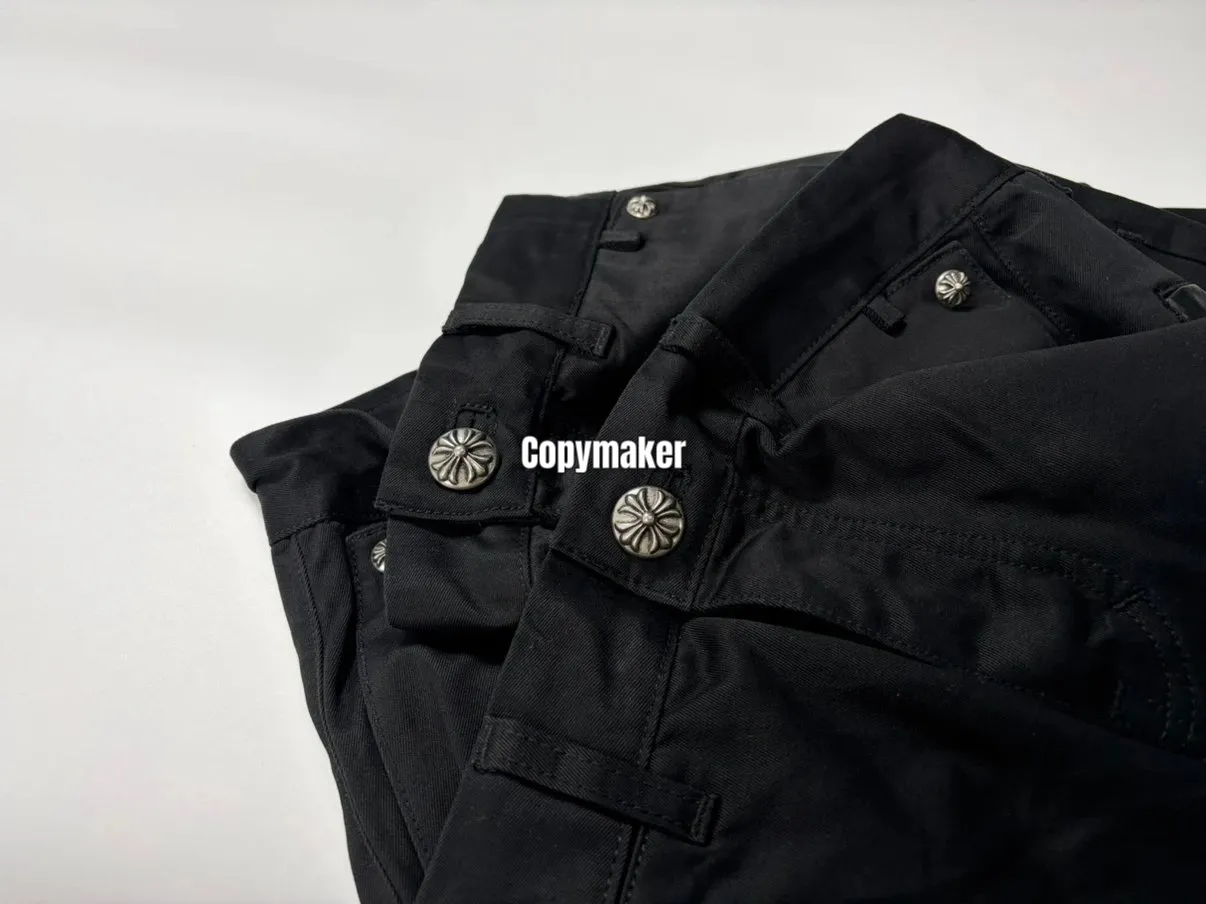 【618新品】【過驗】CHROME HEARTS Chino 克羅心 鍍銀五金皮標 微喇牛仔褲直筒褲長褲
