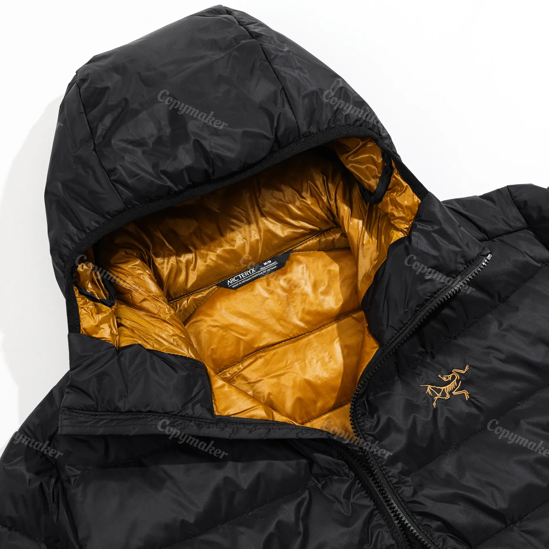 ARC'TERYX Thorium Ar 刺繡Logo 連帽保暖羽絨外套夾克 白鵝絨 黑金