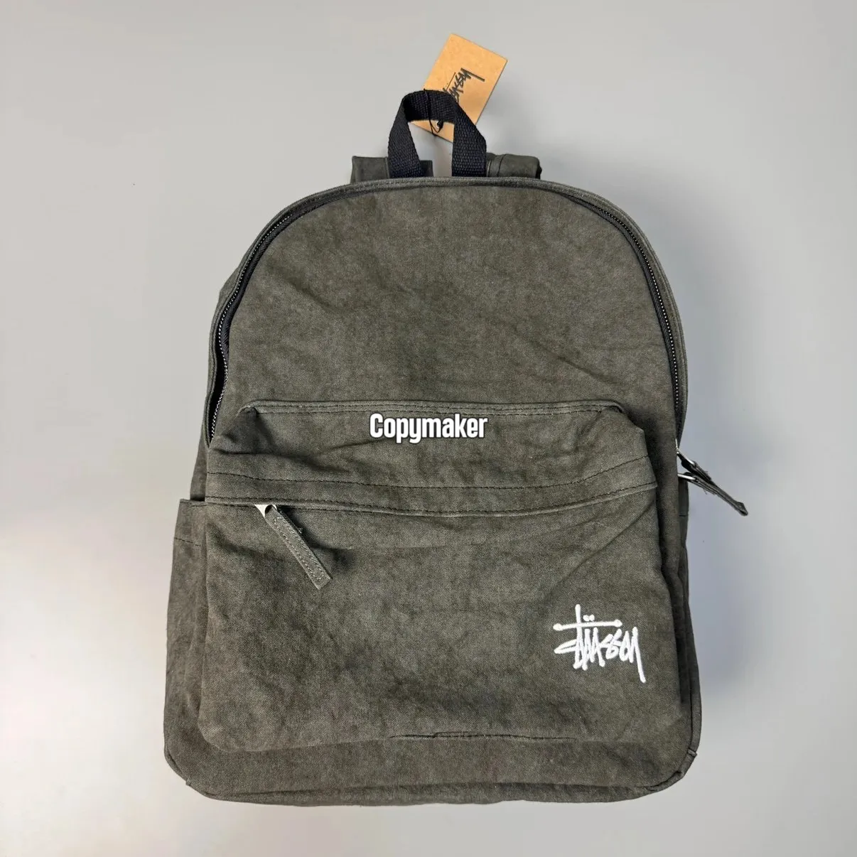 【預售】Stussy 22SS 經典刺繡logo 水洗棉質帆布 後背包雙肩包 水洗黑