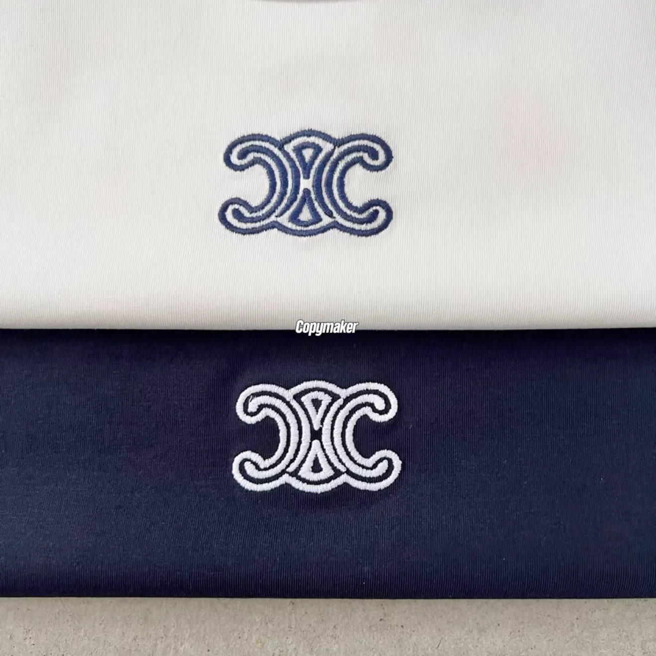 【預售】【女款】CELIN 26SS 凱旋門經典刺繡 logo 素色 短袖T恤 深藍/白色