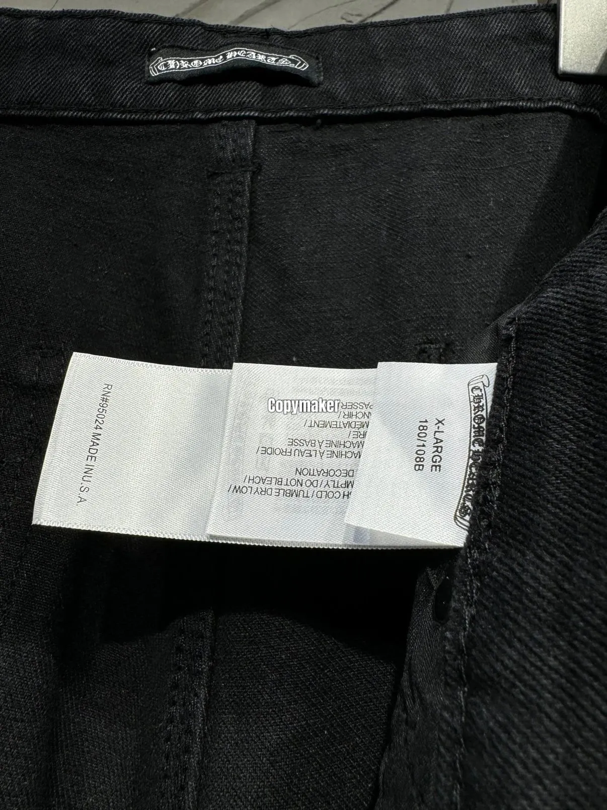 【618新品】Chrome Hearts Chino 克羅心 鍍銀五金後口袋拼皮十字架 牛仔短褲休閒褲