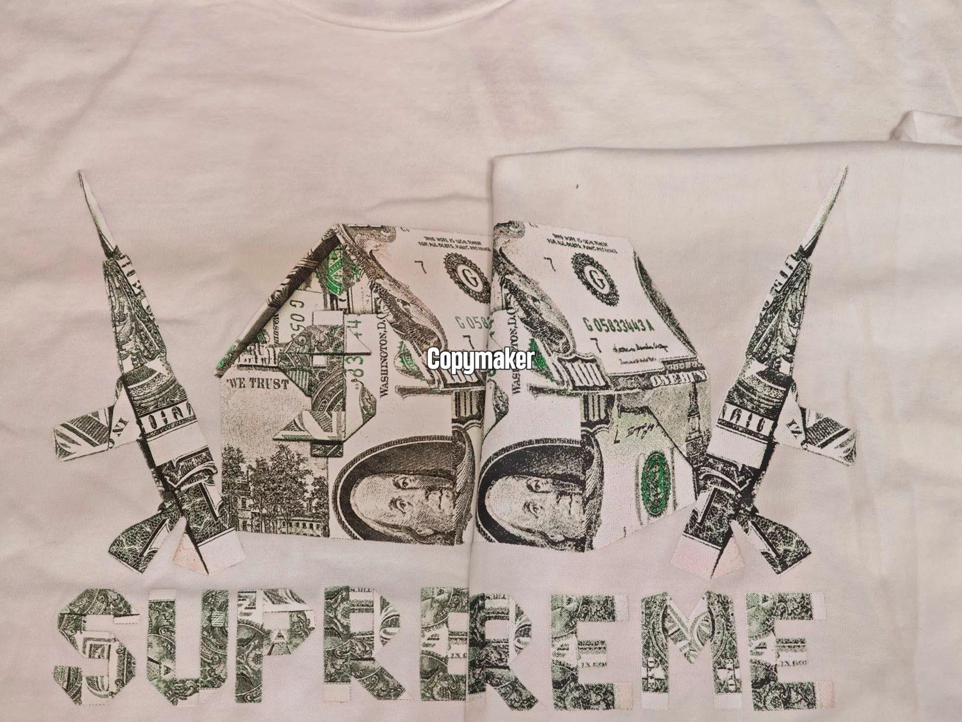 【預售】Sup SS26 WEEK7 Origami Tee 美金摺紙圖像印花 短袖T恤 黑/白