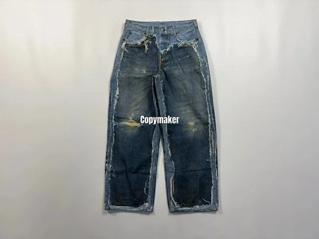 【預售】Acne Studios 26SS 破壞假兩件3D印花 牛仔褲工裝褲 1981M