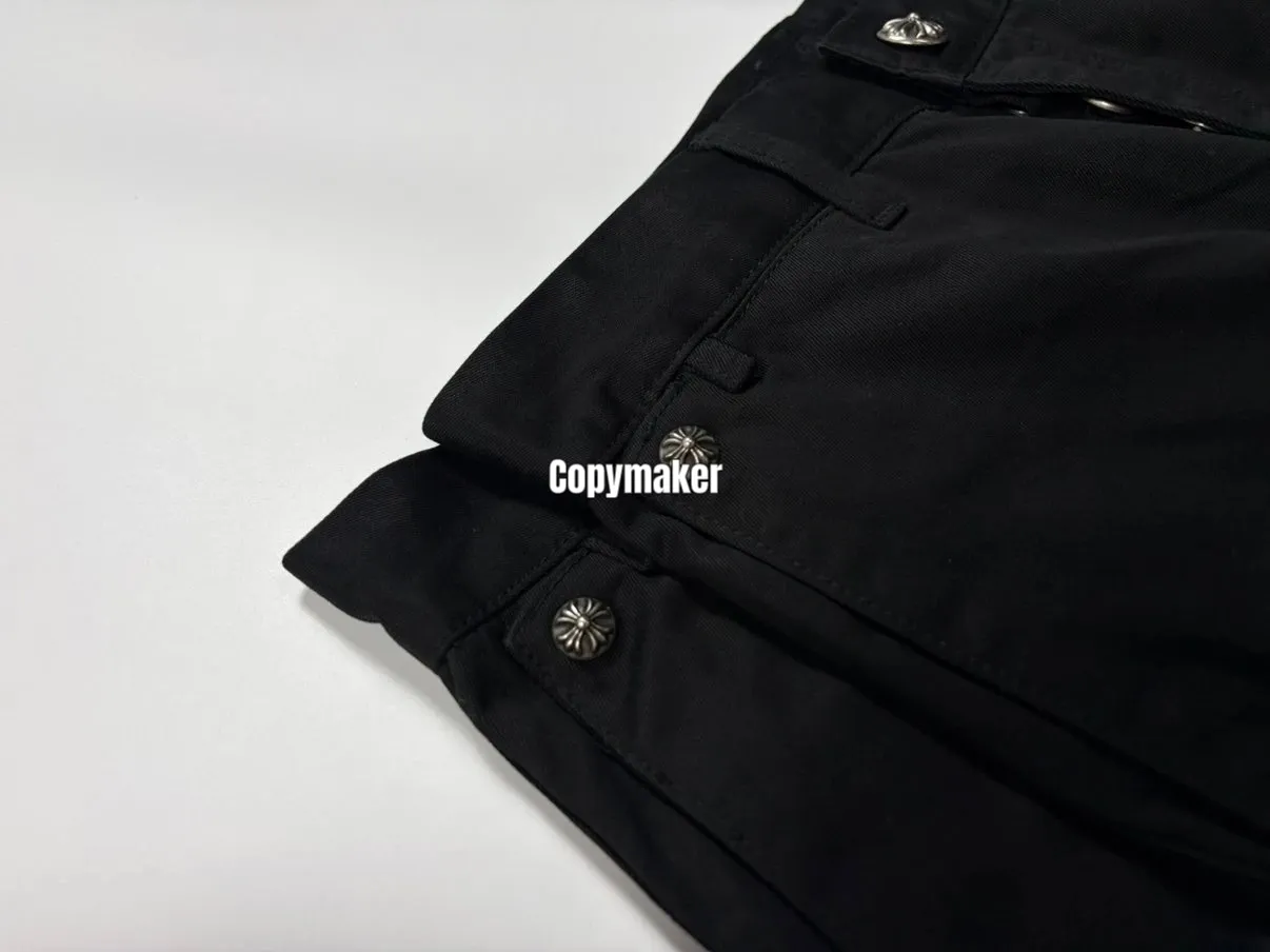 【618新品】【過驗】CHROME HEARTS Chino 克羅心 鍍銀五金皮標 微喇牛仔褲直筒褲長褲