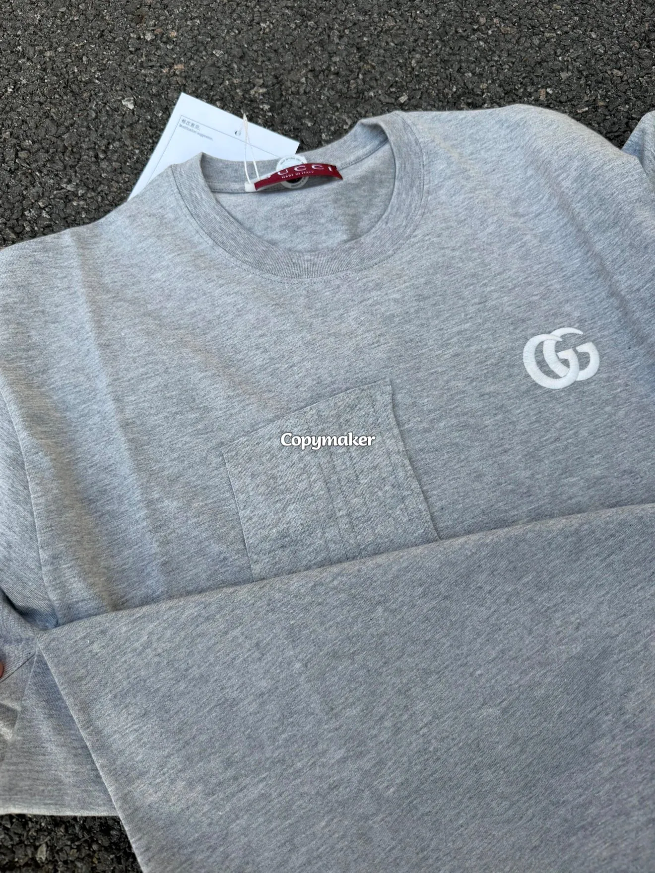 【預售】【過驗】GUC 26SS 秀款 經典雙Ｇ刺繡 短袖T恤 簡約素色 灰色