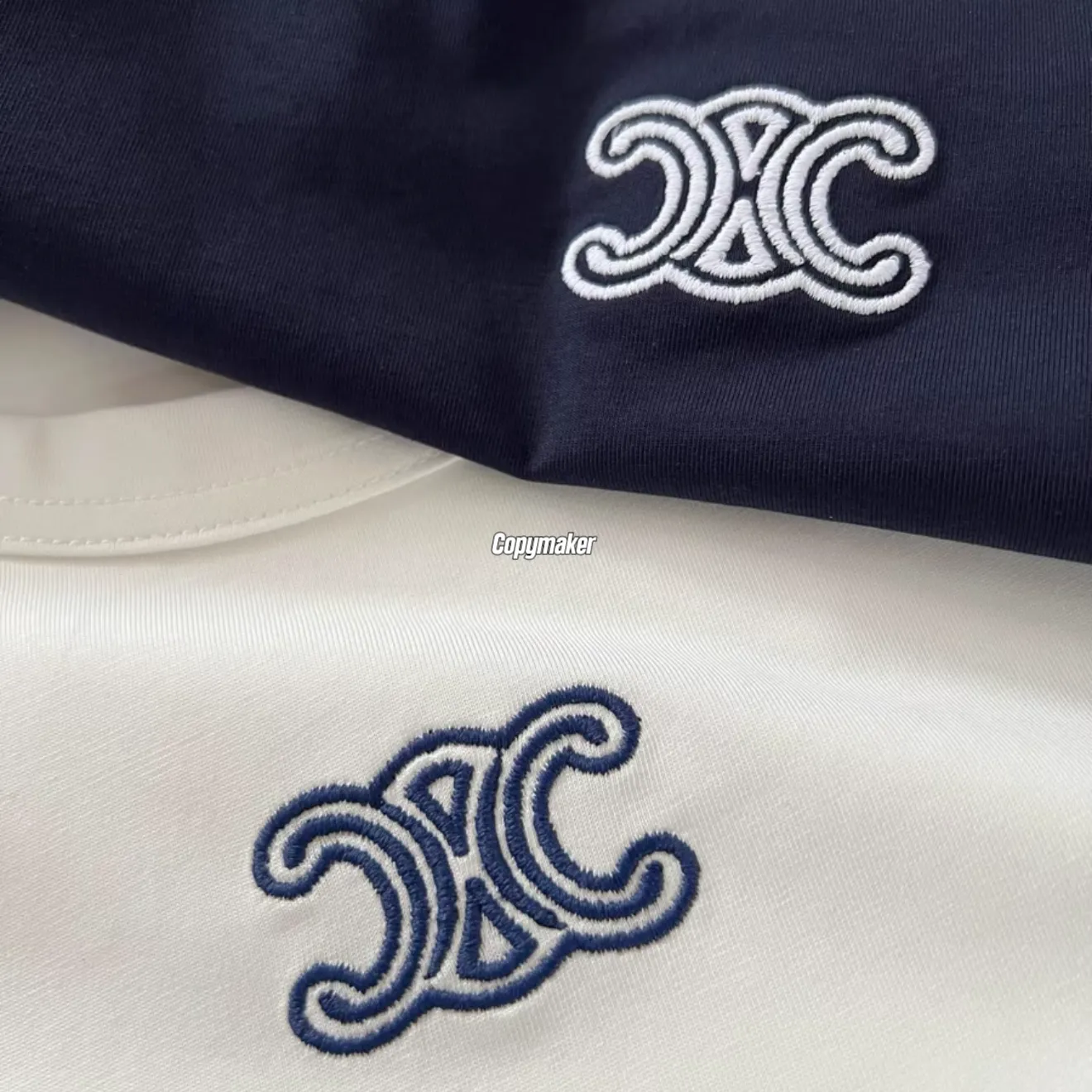 【預售】【女款】CELIN 26SS 凱旋門經典刺繡 logo 素色 短袖T恤 深藍/白色
