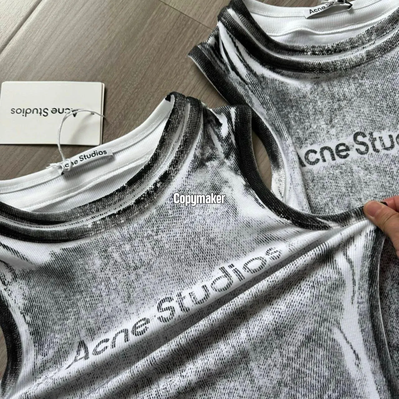 【618新品】Acne Studios 26SS 假兩件 水洗水墨視覺無袖背心內搭短袖
