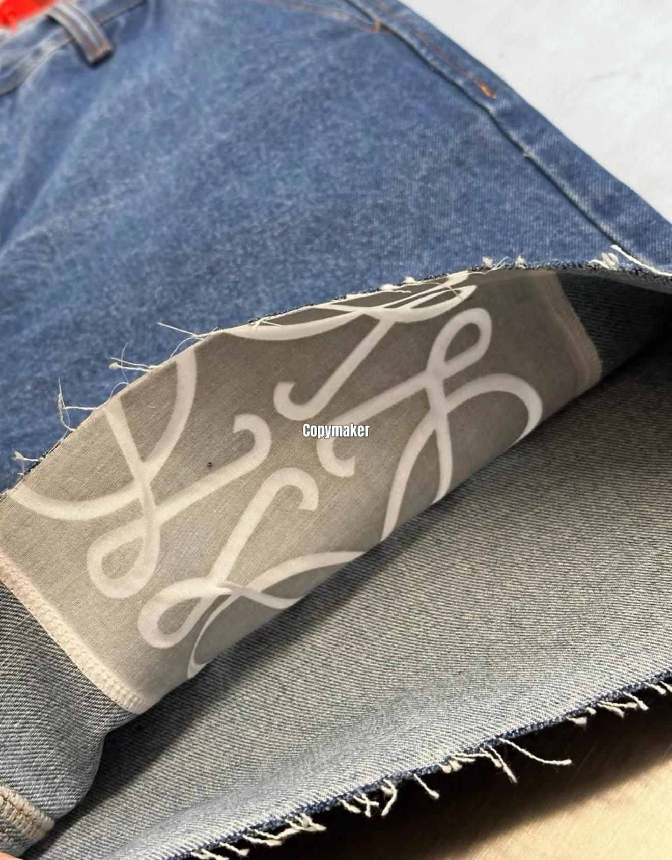 【618新品】LOWE 24FW Anagram 幾何刺繡 牛仔短褲休閒褲褲子 丹寧單寧