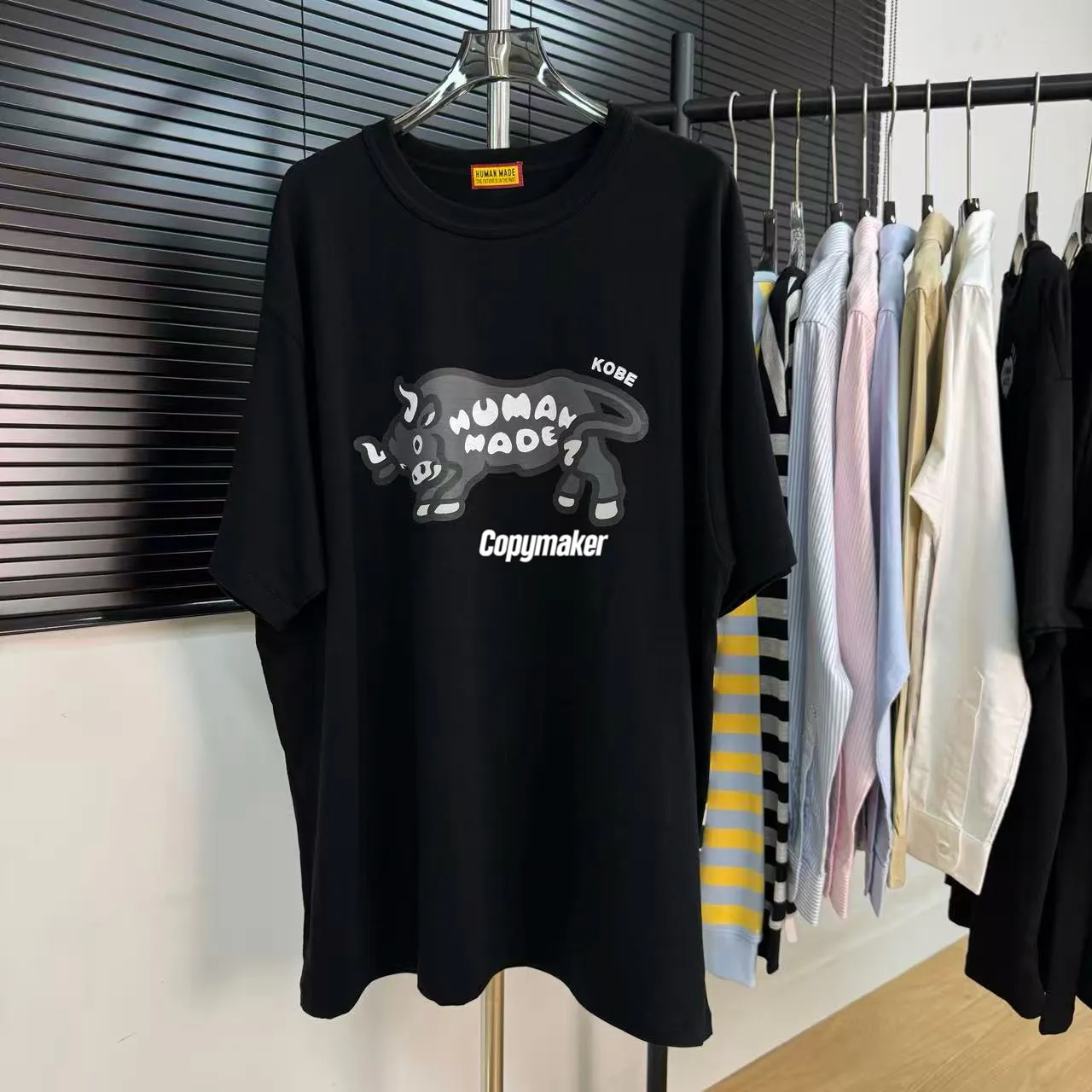 【預售】Human Made 26SS 日本神戶開業限定 公牛動物j印花 竹節棉 短袖T恤 黑/白