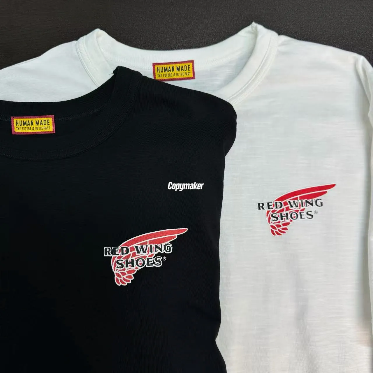【預售】Human Made x Red Wing 26SS 聯名 胸口小印花後背字母 竹節棉 短袖T恤 黑/白