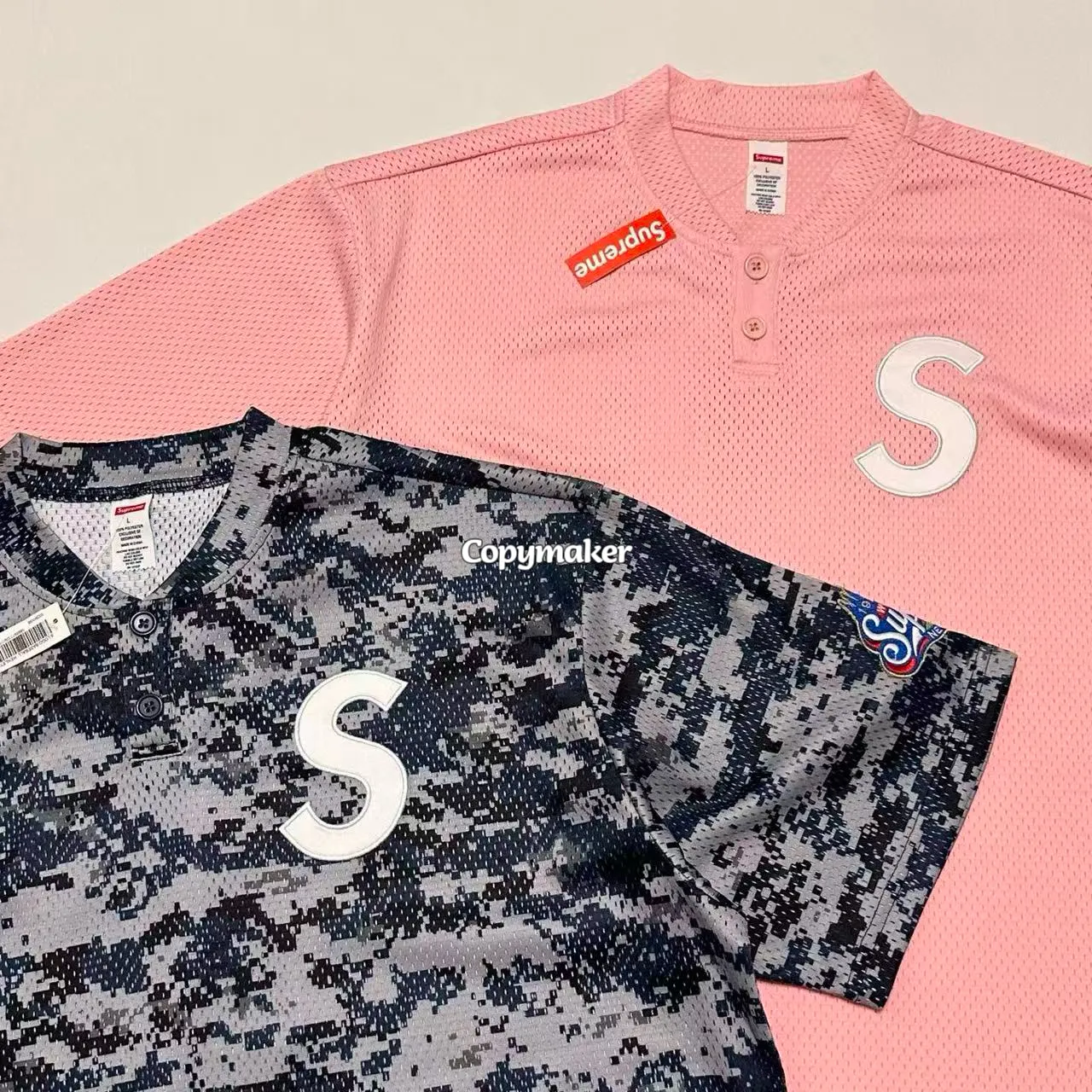 【預售】Sup SS25 WEEK1 S logo Baseball Henley 亨利領網眼刺繡logo球衣棒球服短袖T恤 四色