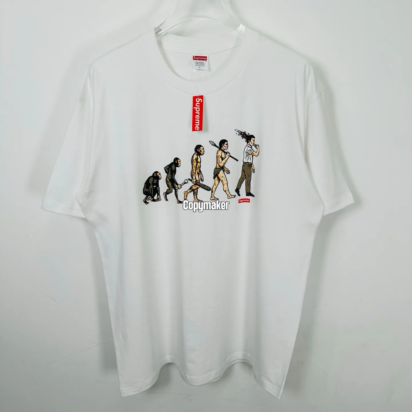 【預售】Sup SS26 WEEK1 Evolution Tee 人類進化圖像印花 短袖T恤 黑/白