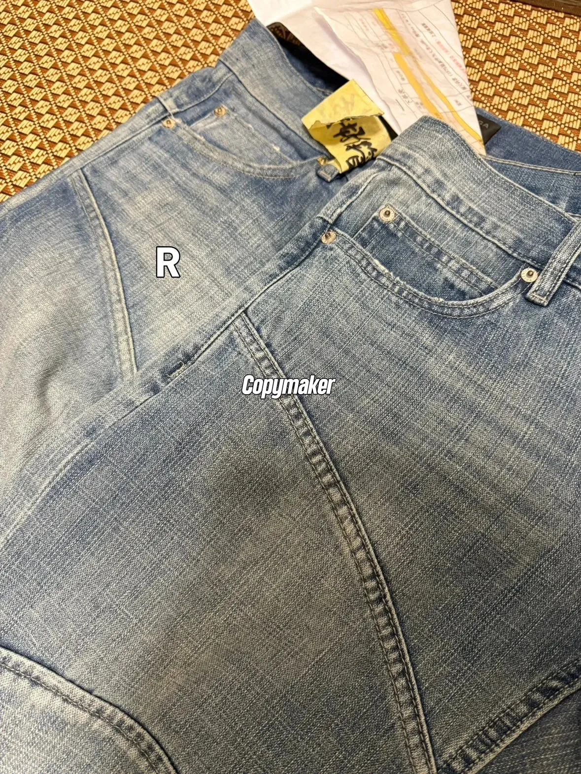 【預售】巴黎 BLC 25FW 秀款 低腰拼接豎節紋牛仔褲直筒褲長褲工裝褲