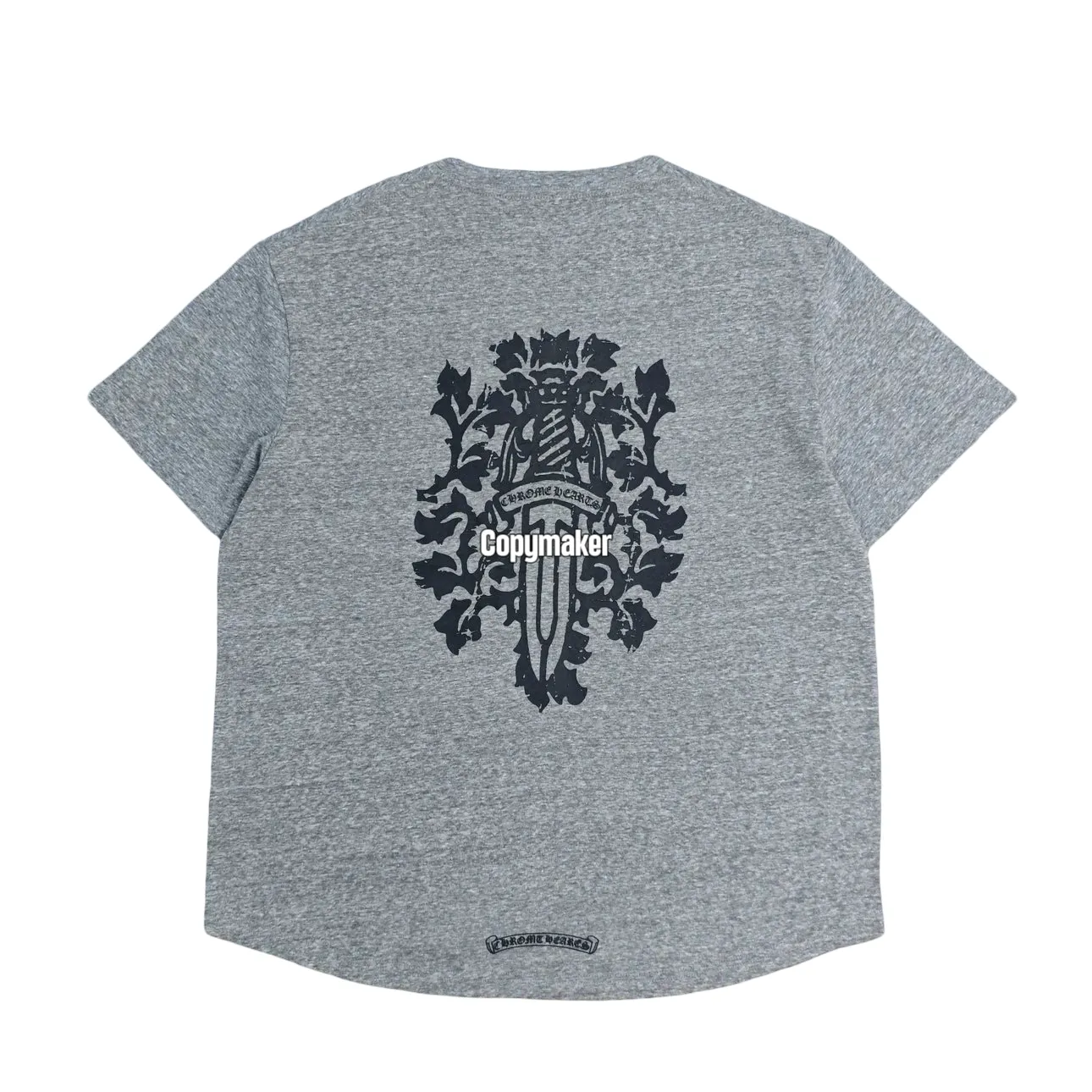 【預售】Chrome Hearts 25SS 胸前小字 後背寶劍印花 短袖T恤 CH克羅心 灰色