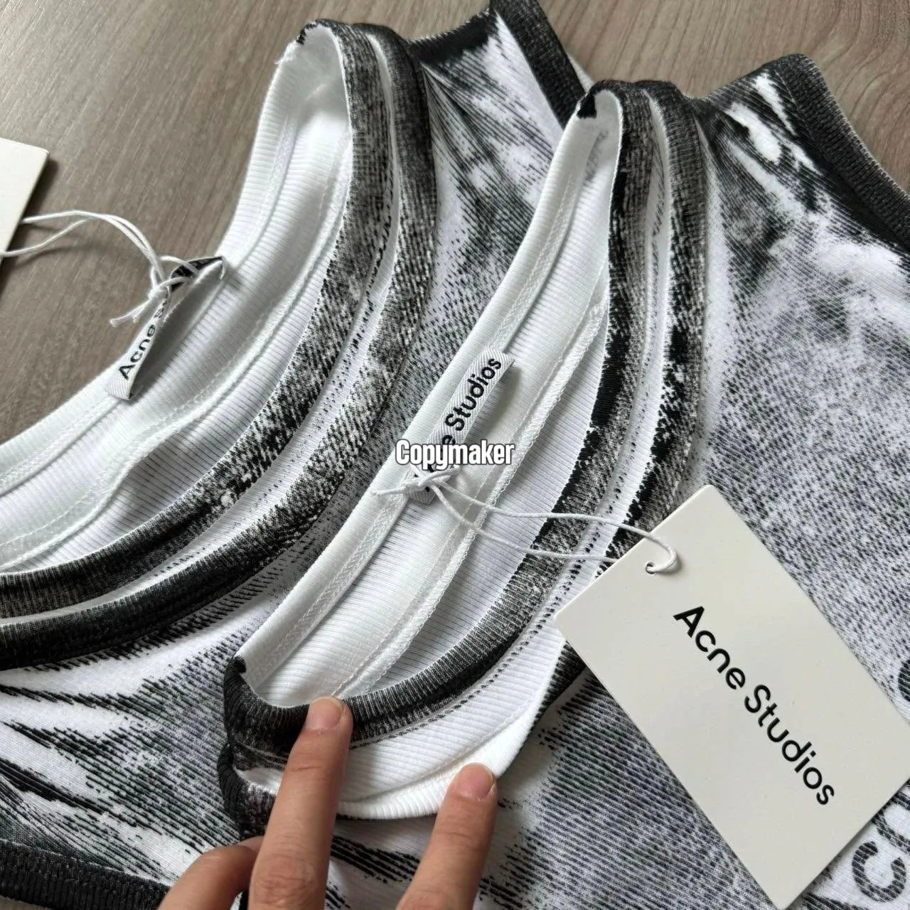 【618新品】Acne Studios 26SS 假兩件 水洗水墨視覺無袖背心內搭短袖