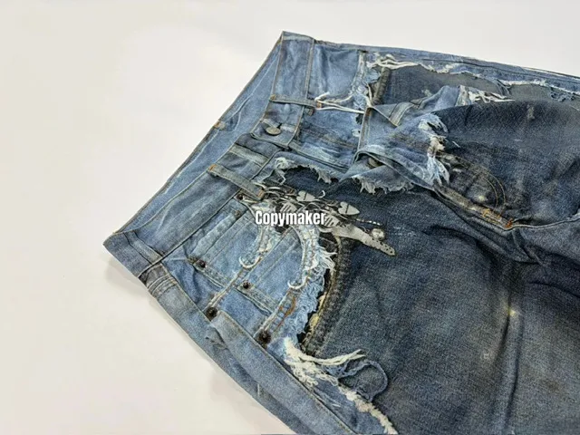 【預售】Acne Studios 26SS 破壞假兩件3D印花 牛仔褲工裝褲 1981M