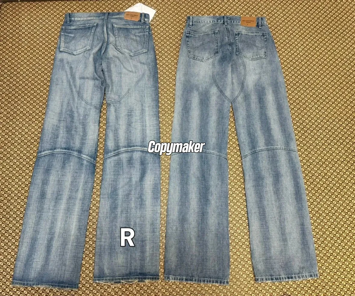 【預售】巴黎 BLC 25FW 秀款 低腰拼接豎節紋牛仔褲直筒褲長褲工裝褲