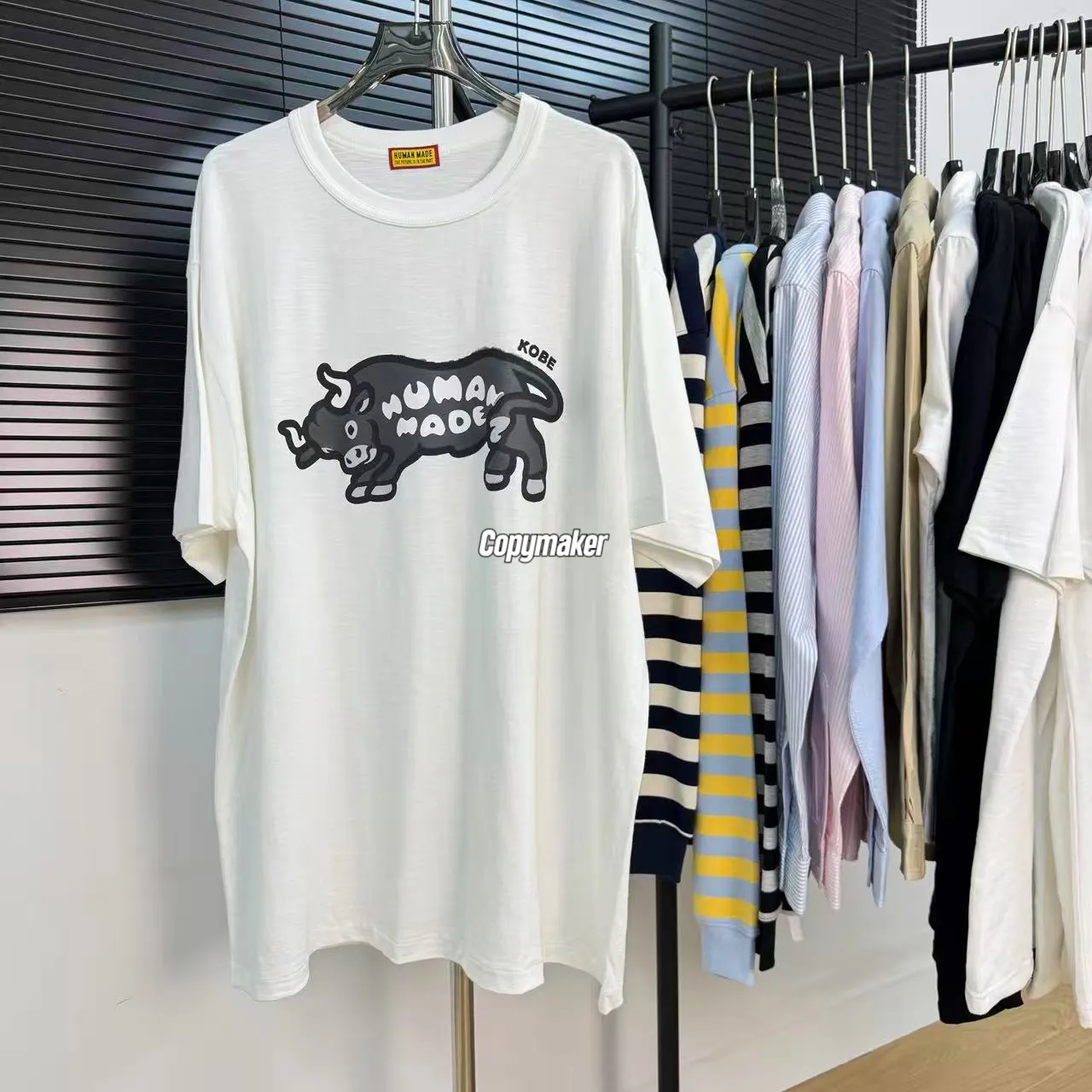 【預售】Human Made 26SS 日本神戶開業限定 公牛動物j印花 竹節棉 短袖T恤 黑/白