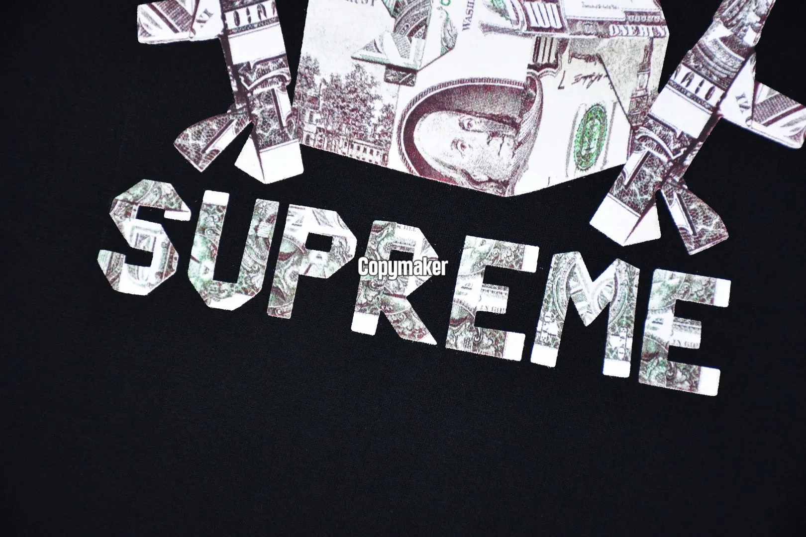 【預售】Sup SS26 WEEK7 Origami Tee 美金摺紙圖像印花 短袖T恤 黑/白