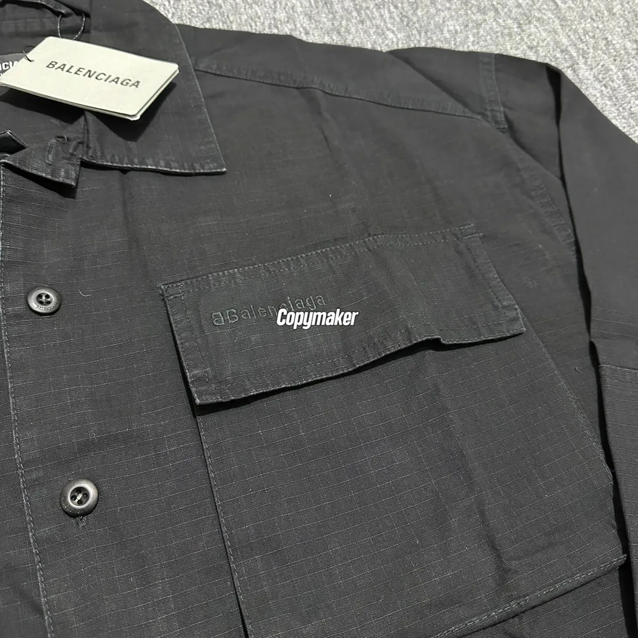 【預售】【福利回饋】巴黎 BLC 24FW 小標刺繡logo 水洗多口袋工裝夾克外套襯衫 黑色