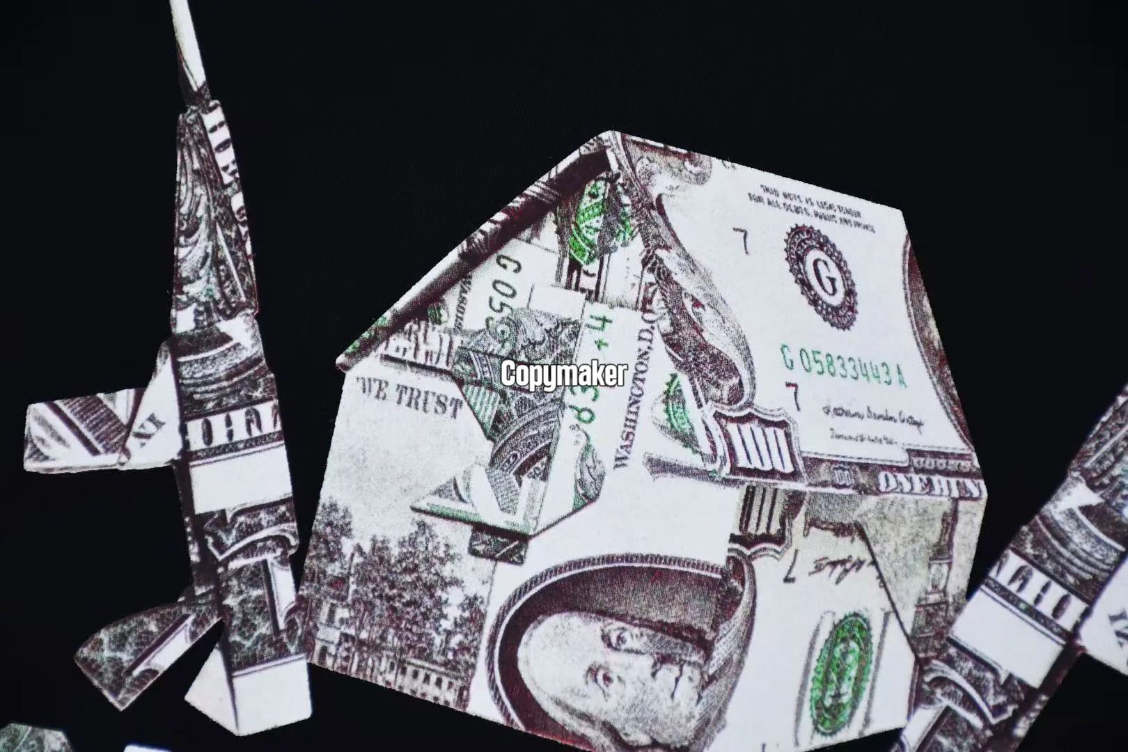 【預售】Sup SS26 WEEK7 Origami Tee 美金摺紙圖像印花 短袖T恤 黑/白
