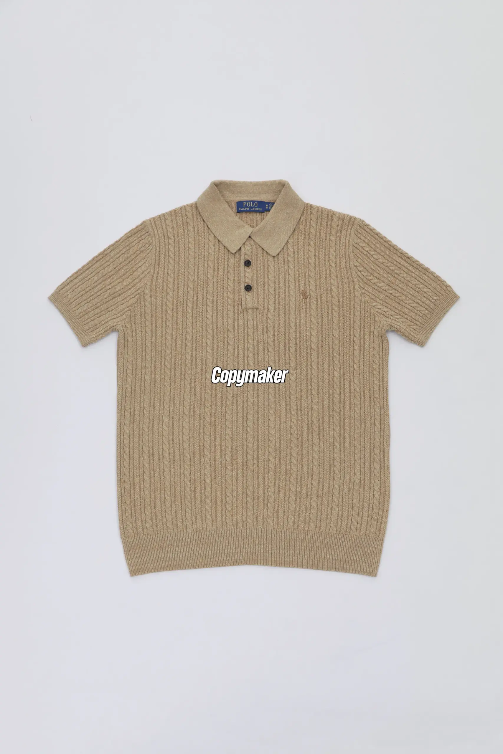 【預售】Ra1ph Lauren Polo 小馬刺繡 麻花針織老錢風 polo衫短袖T恤 卡其/深藍