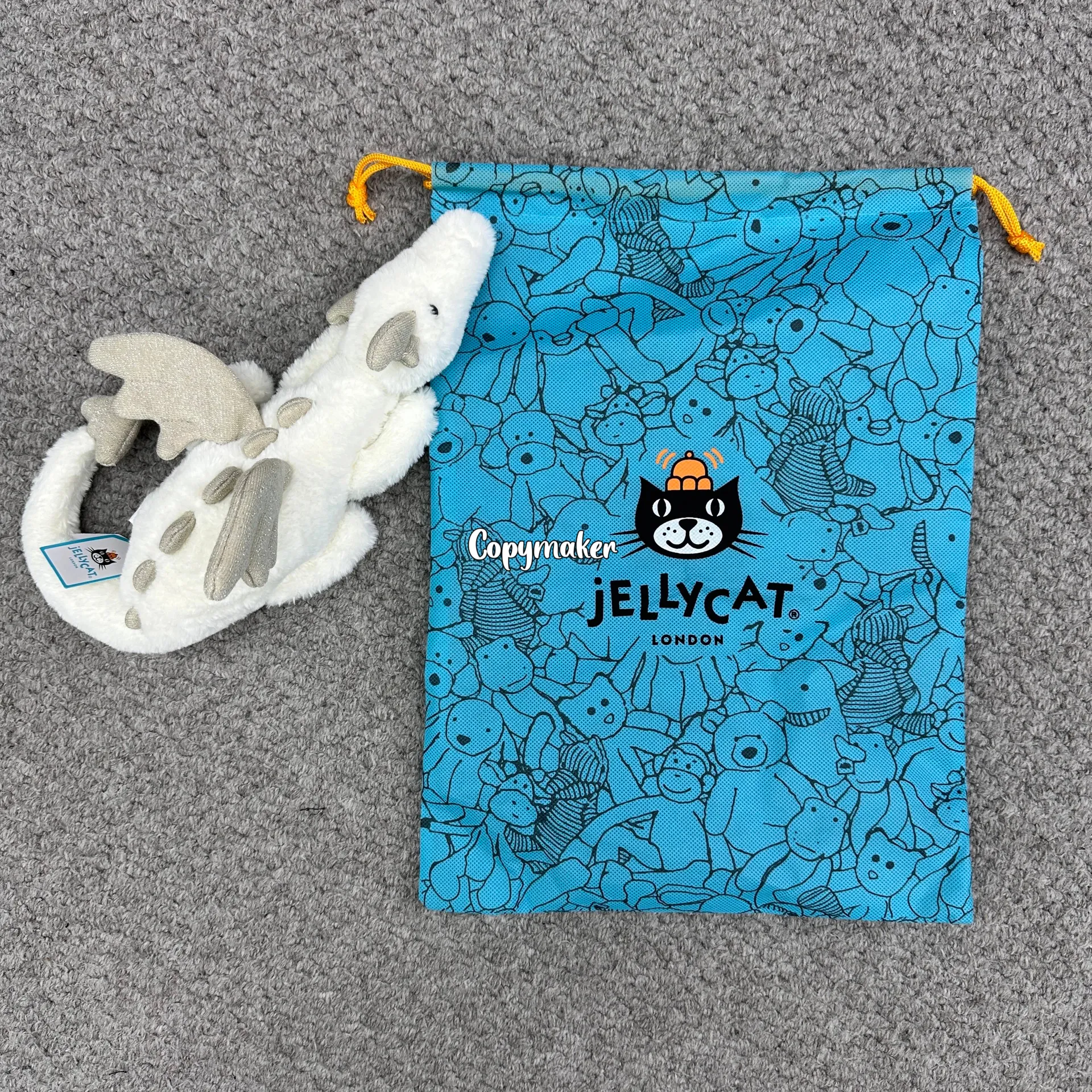 【現貨】【過驗】Jellycat Malachy Dragon 神話動物系列 雪龍白龍 安撫玩偶娃娃 26cm