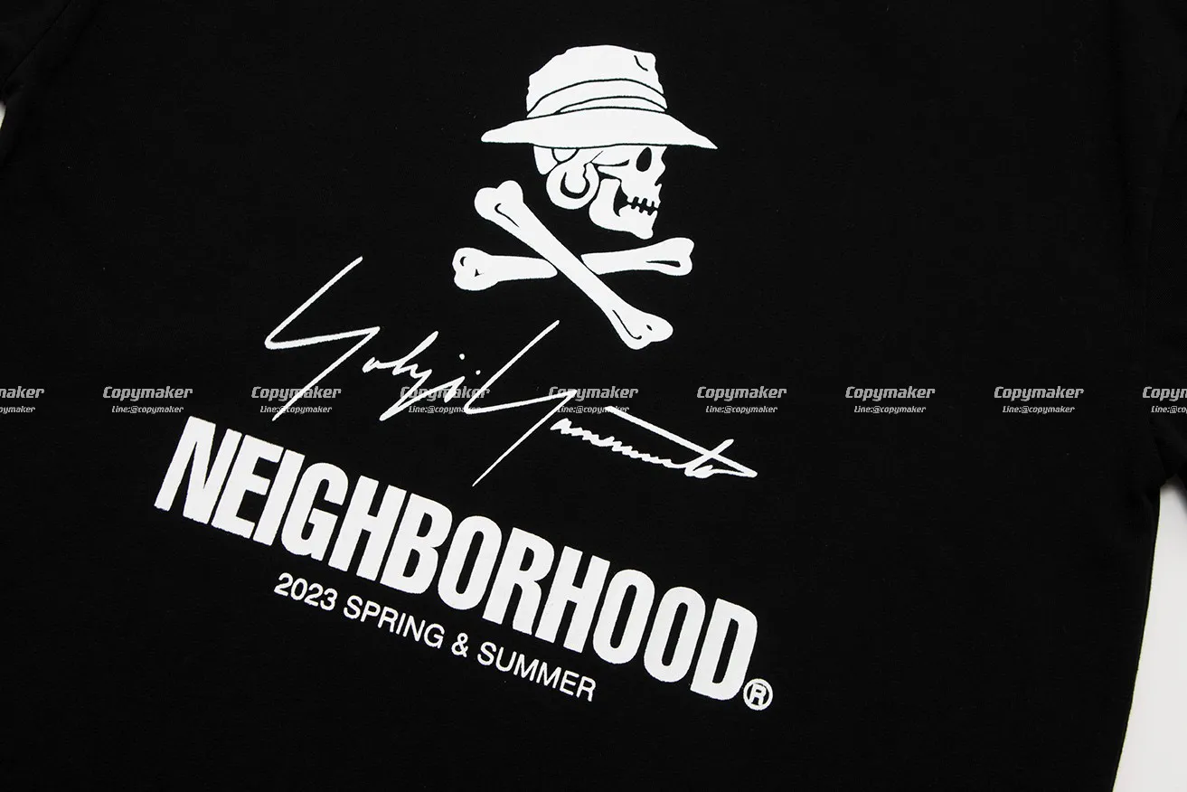 NEIGHBORHOOD x Yohji 23SS 聯名 山本耀司 NBHD 簽名標語骷髏 短袖T恤