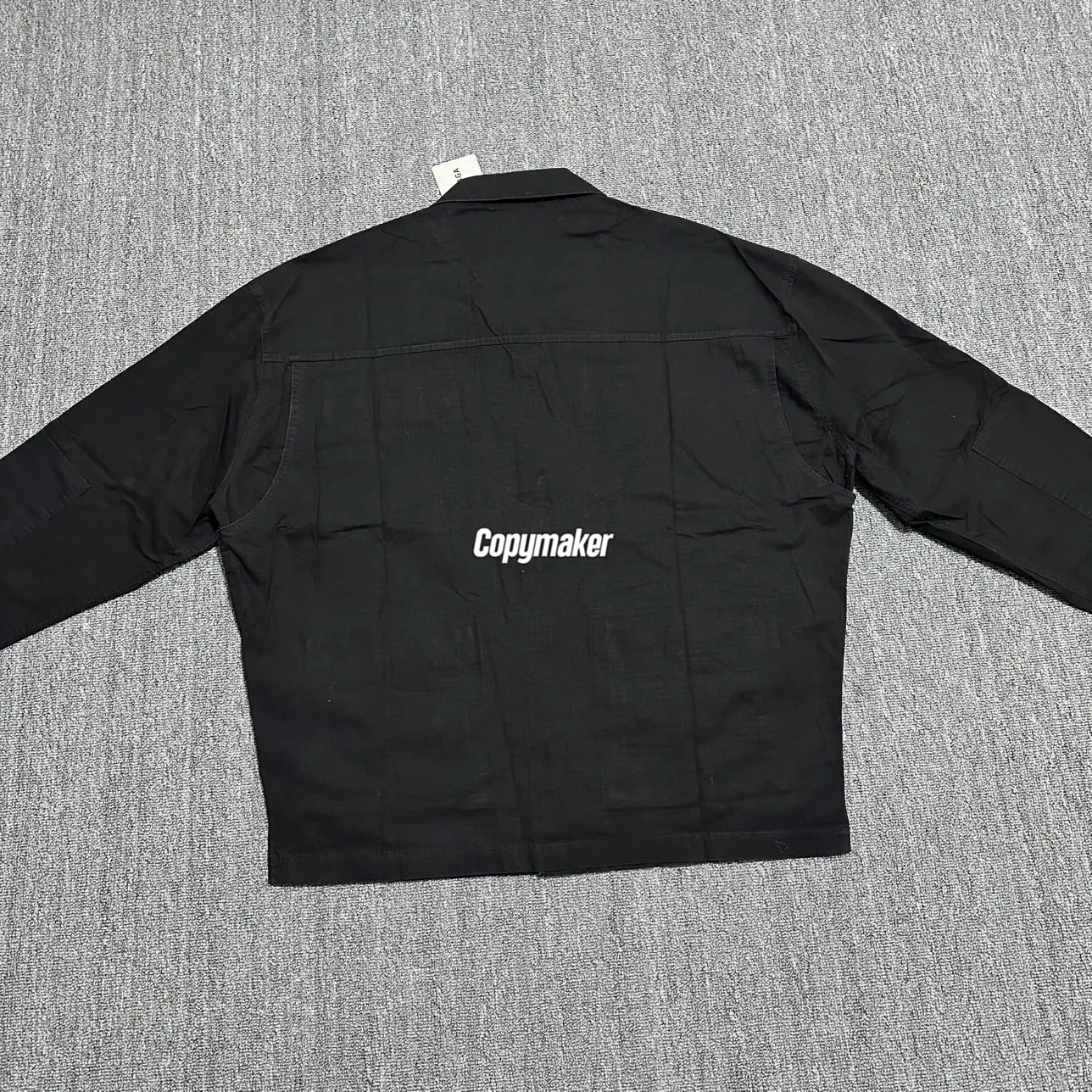 【預售】【福利回饋】巴黎 BLC 24FW 小標刺繡logo 水洗多口袋工裝夾克外套襯衫 黑色