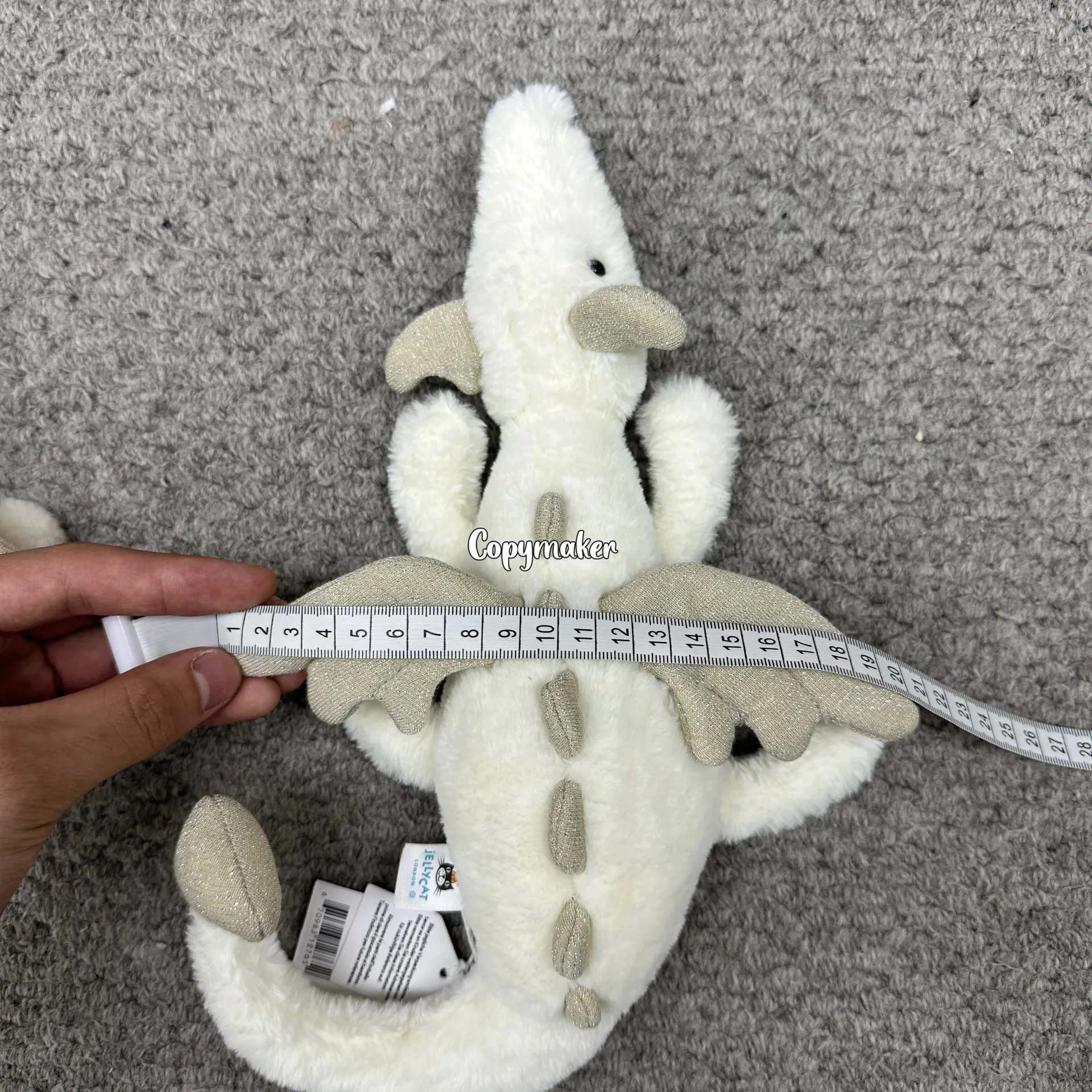 【現貨】【過驗】Jellycat Malachy Dragon 神話動物系列 雪龍白龍 安撫玩偶娃娃 26cm