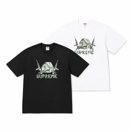【預售】Sup SS26 WEEK7 Origami Tee 美金摺紙圖像印花 短袖T恤 黑/白