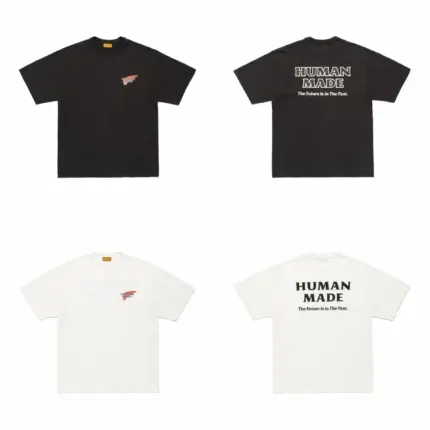 【預售】Human Made x Red Wing 26SS 聯名 胸口小印花後背字母 竹節棉 短袖T恤 黑/白