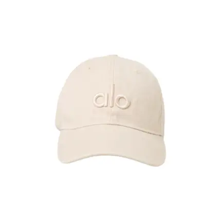 【618新品】【過驗】【特價】alo yoga 經典刺繡字母 水洗做舊 鴨舌帽棒球帽老帽帽子 卡其