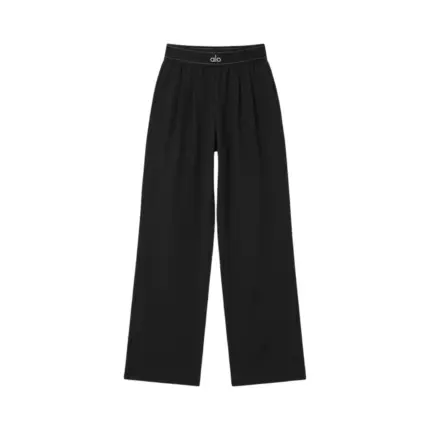 【現貨】alo yoga Suit Up TROUSER 經典字母logo 彈力吸濕排汗 運動褲休閒褲長褲 黑色