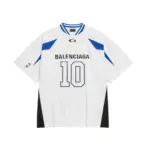 【618新品】【過驗】巴黎 BLC 26SS x NBA 聯名 拼接刺繡logo 短袖T恤足球衣 白色