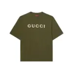 【預售】GUC 26SS 經典字母刺繡 短袖T恤 簡約素色 森林綠