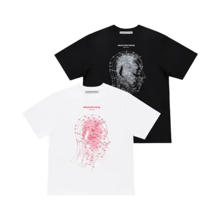 【預售】Alexander Wang 26SS eastern medicine tee 頭部穴道印花 水鑽字母 短袖T恤 黑/白