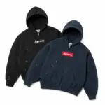 【618新品】Sup x MM6 Maison Margiela SS26 聯名 BoxLogo 拉鍊夾克連帽外套 黑色/深藍